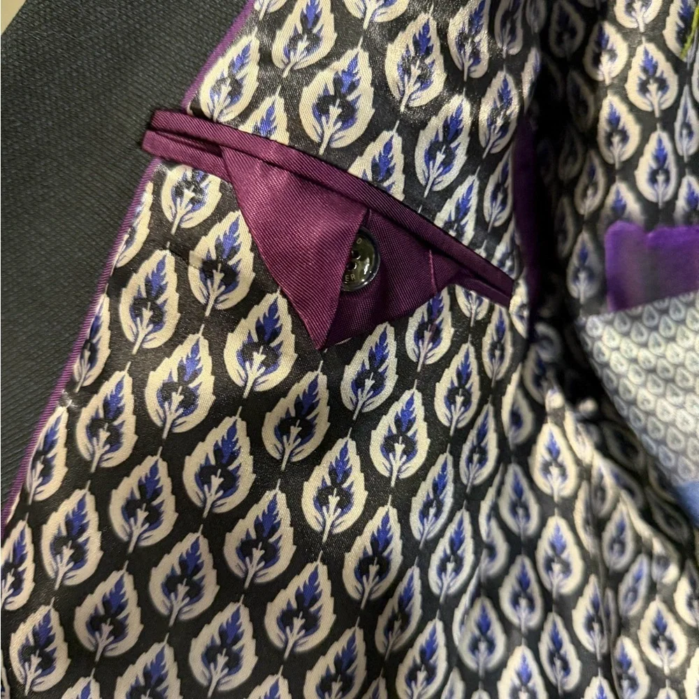 Ted Baker Midnight Blue Blazer with Patterned Lining